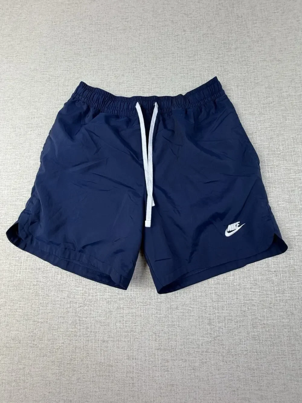 Nike Men’s Small Swim Trunks Navy Blue Mesh Lined Drawstring Shorts